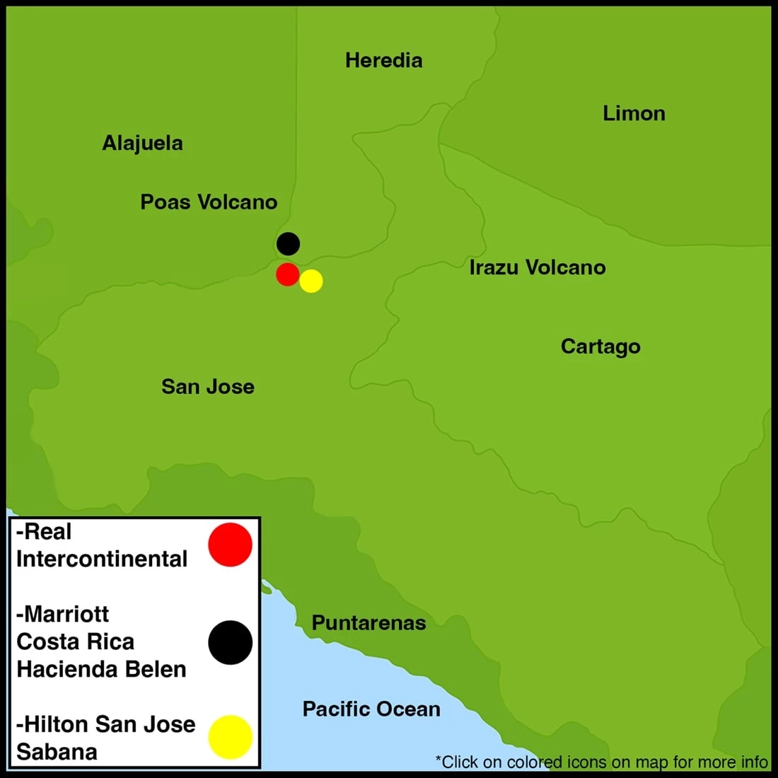 Map Hotels Central Valley-min Map showing Central Valley
